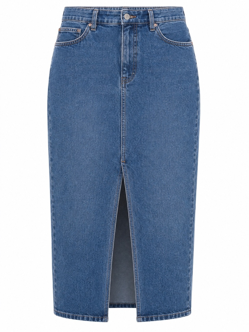 Aritzia Denim Forum High-Rise Midi Denim Skirt